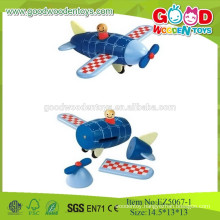 2015 New Blue Wooden Kids Toys Wooden Airplane